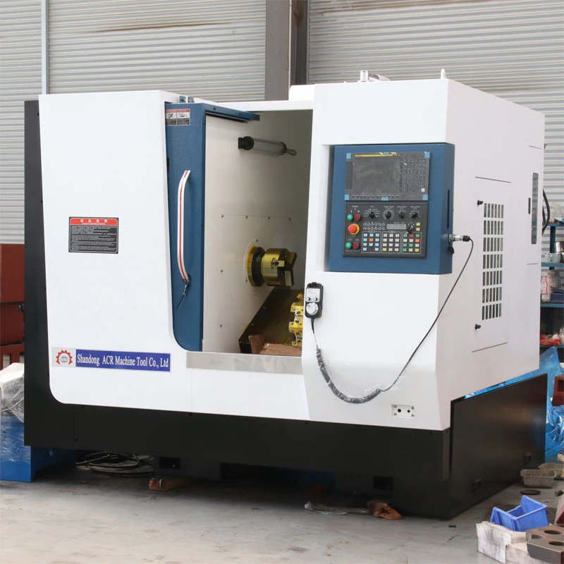 Efficient TCK46D/8 cnc milling and turning lathe 4+4 power head with Y-axis slant bed cnc lathe