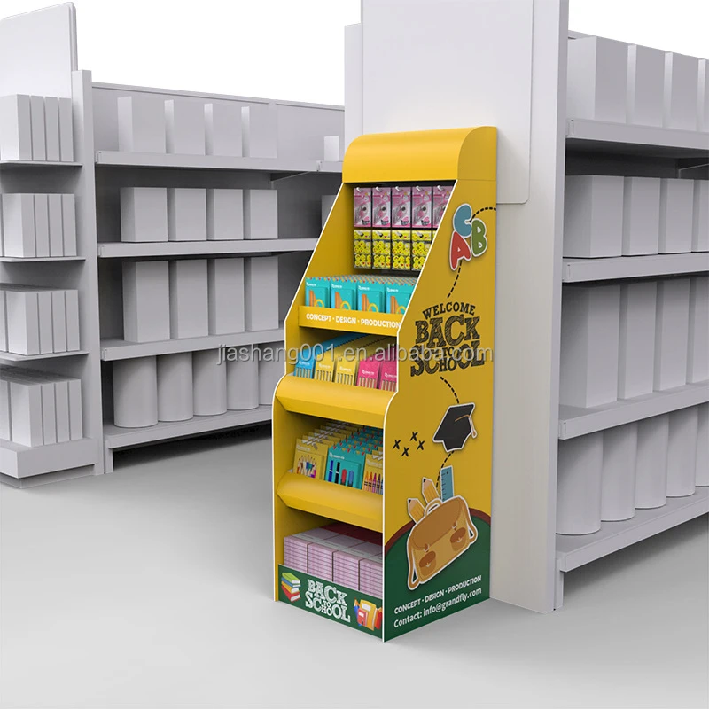 Retail Promotional Pos Custom 6 Tier Pop Up Cardboard Paper Toy Floor Display Stand Toys Cardboard Floor Display Shelf