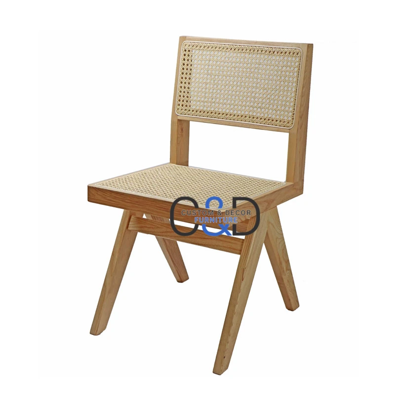 Chandigarh Chair Luxury Vintage Armrest Dinning Room Chair Modern Solid Wood Rattan Dining Chair For Living Cafe Shop