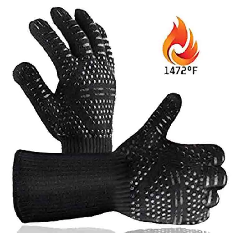 High Temperature Insulation Oven Boiler Baking Fireproof Flame Retardant Silicone Heat Resistant Grill BBQ Gloves