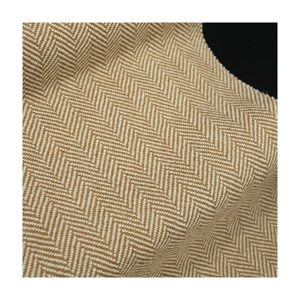 Strong & Durable Herringbone Furniture Upholstery Merino Wool Fabric 100% Wool Woven Fabric For Sofa Curtains Pillow
