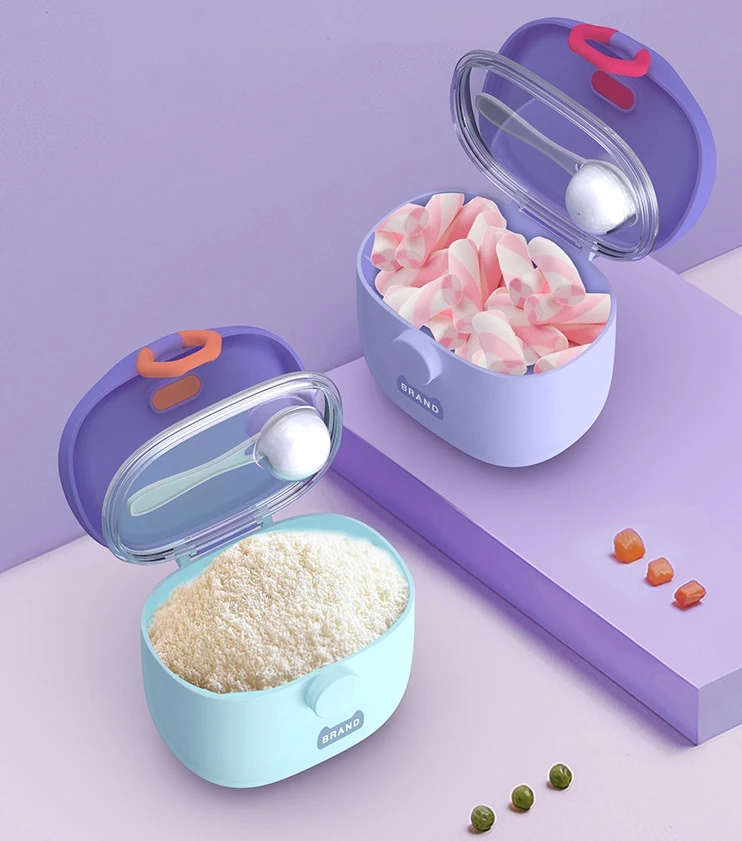 Bachoo Customize Baby Formula Dispenser Travel Double Layer Portable Strap Convenient to Clean Milk Powder Box for Kid