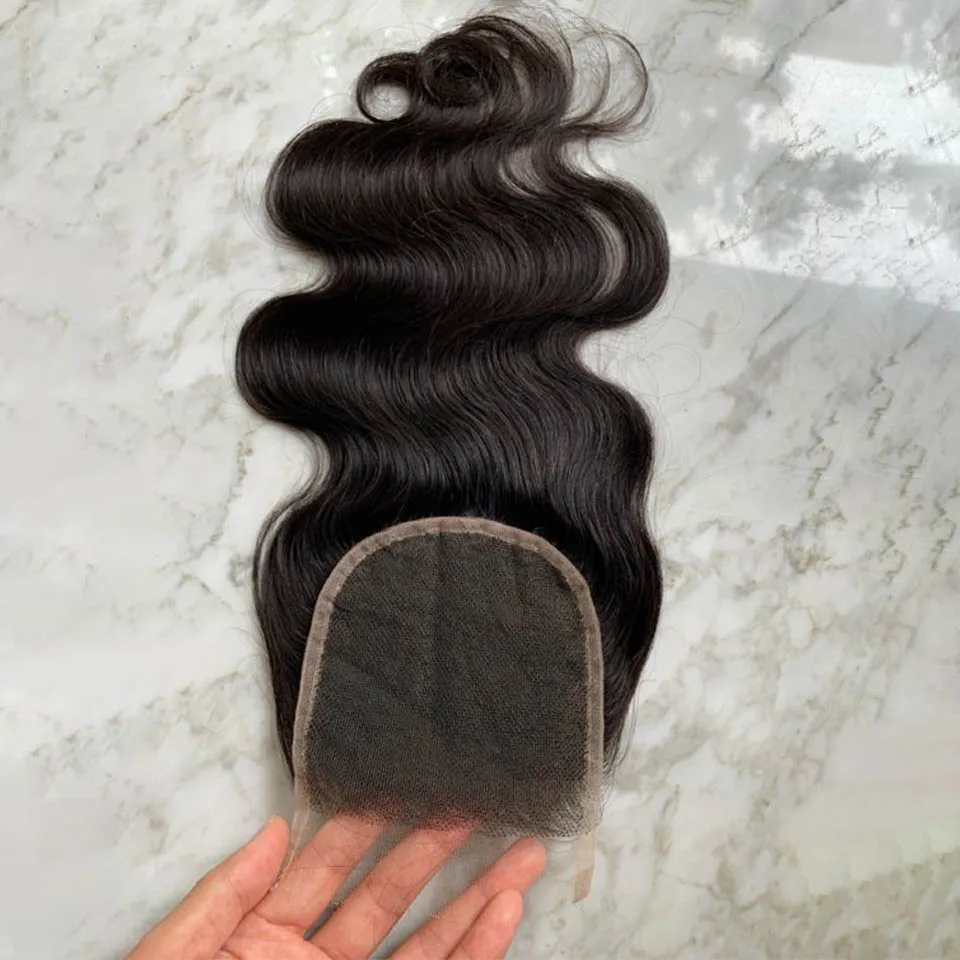Wholesale 10 12 14 16 Inch Virgin Human Hair 4x4 5x5 6x6 7x7 Natural Color Body Wave 4*4 Transparent Lace Closure