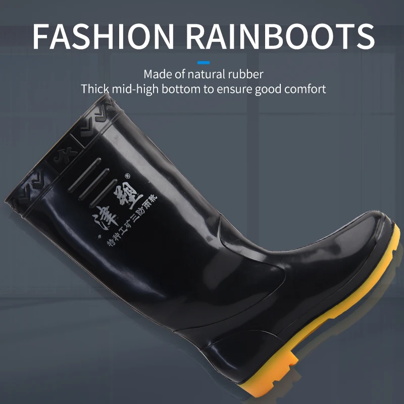 PVC Gum Boots Waterproof Rubber Gum Boots Factory Farming Fishing Lightweight Wellington Rain Boots Men