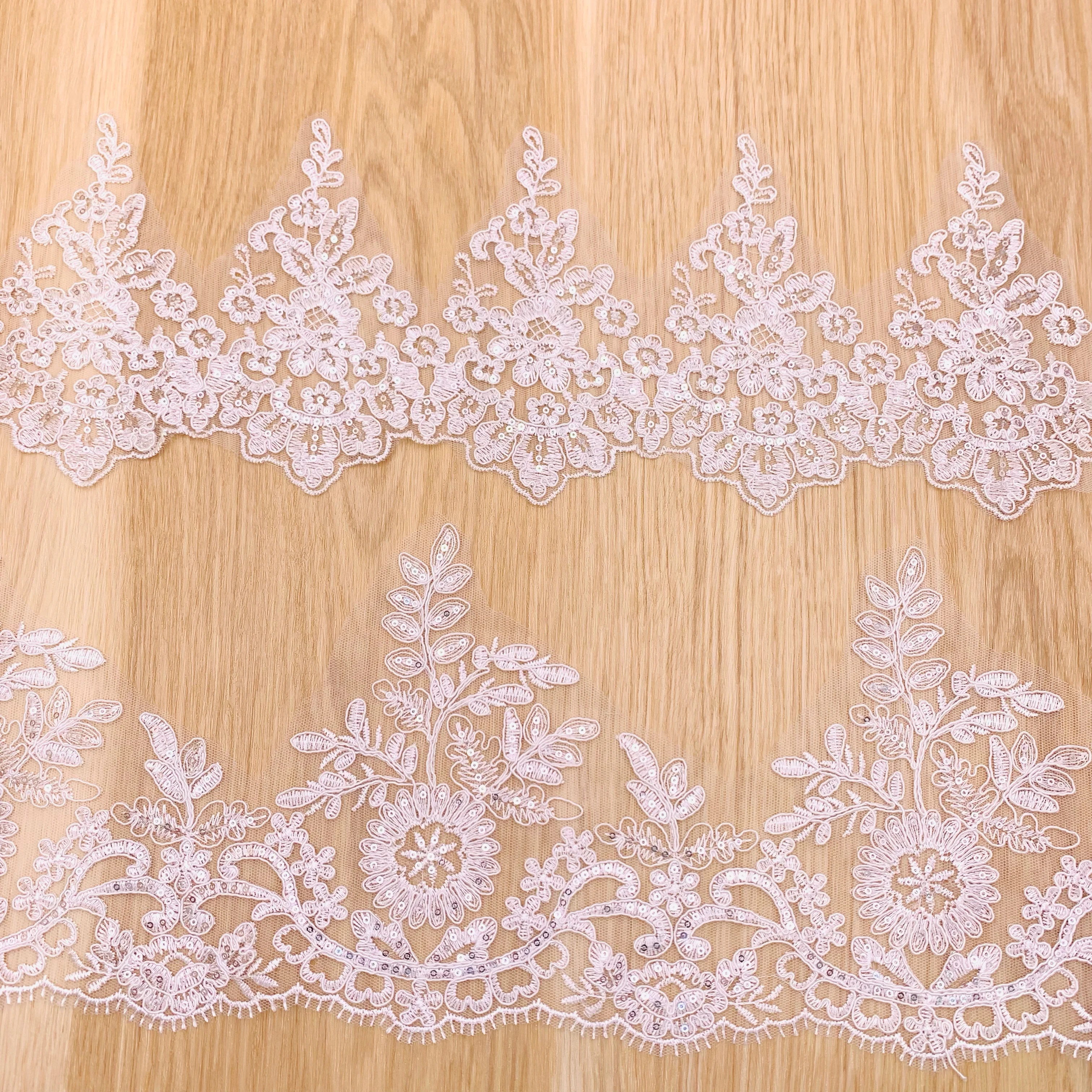 High Quality New Mesh Guipure Renda White Embroidered Polyester Sequin Gpo Lace Trim