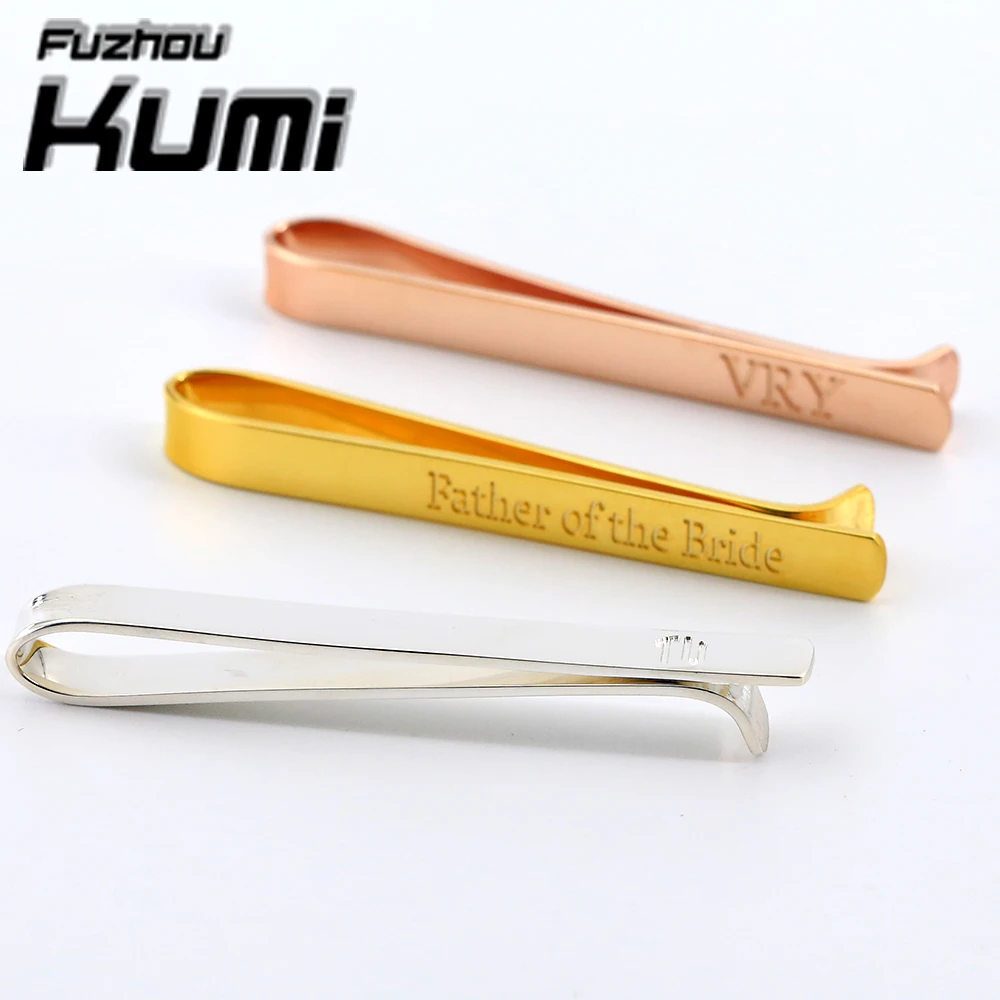Best Selling Product Sterling Silver 925 Custom Tie Clip Bar Engraved Name Accessories Men Suit