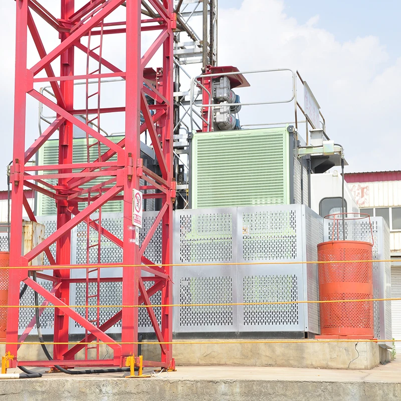 HengQi Good Quality Building Single And Double Cages Building Material Hoist Lift