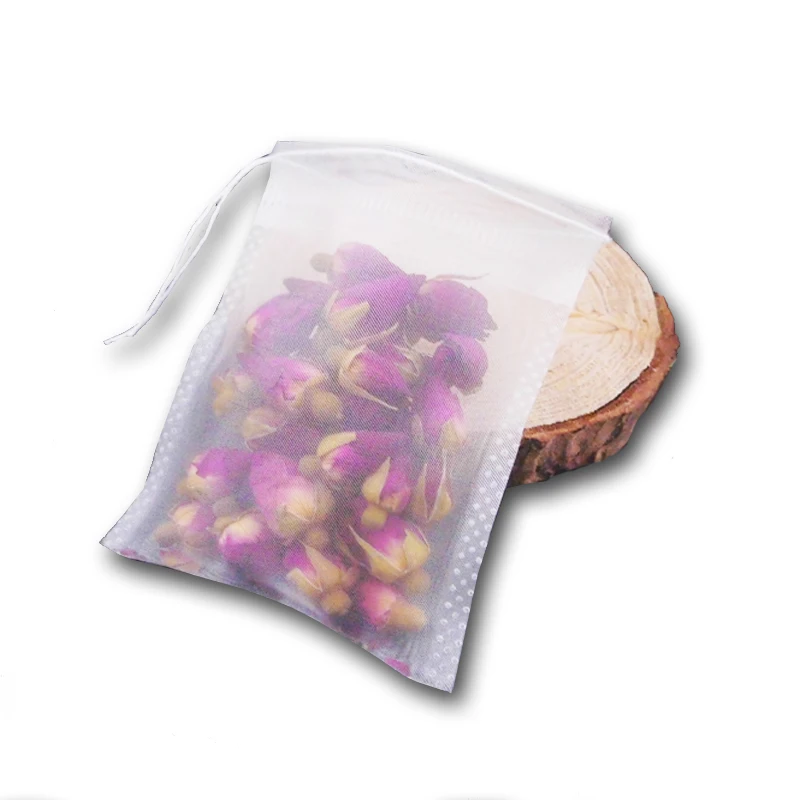 China factory wholesale nylon materials pull rope coffee tea bags custom logo