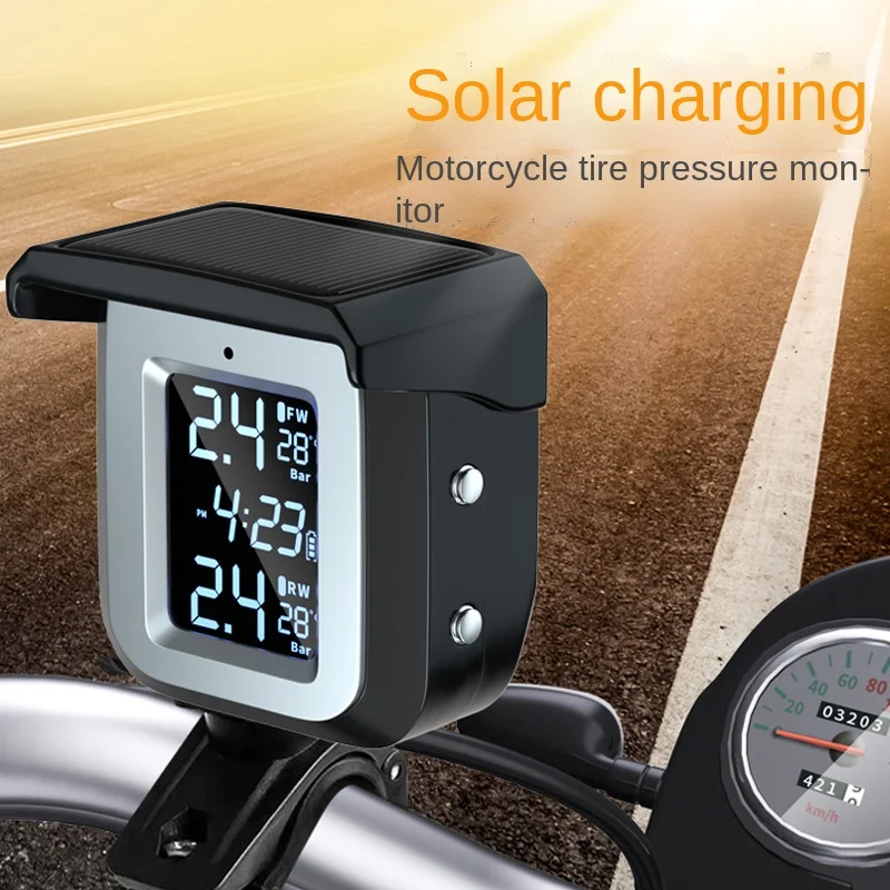 SY304 Safety Alarm Monitor System External Sensor Bicycle Motorbike  Solar Motorcycle Tire Pressure Monitor TPMS