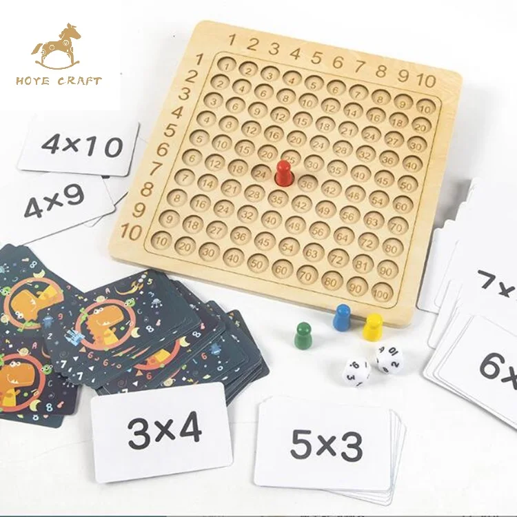 Preschool Math Learning Tool 1-100 Counting Consecutive Numbers Multiplication Table board game