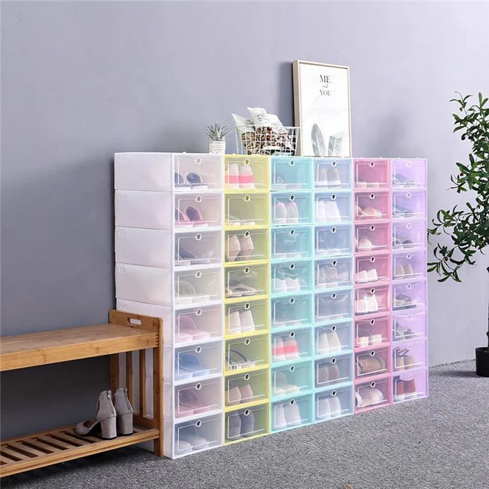 Shoe Box Convenient Durable Storage Clear Stackable Plastic Wholesale Cheap Simple Home Decoration Storage Boxes