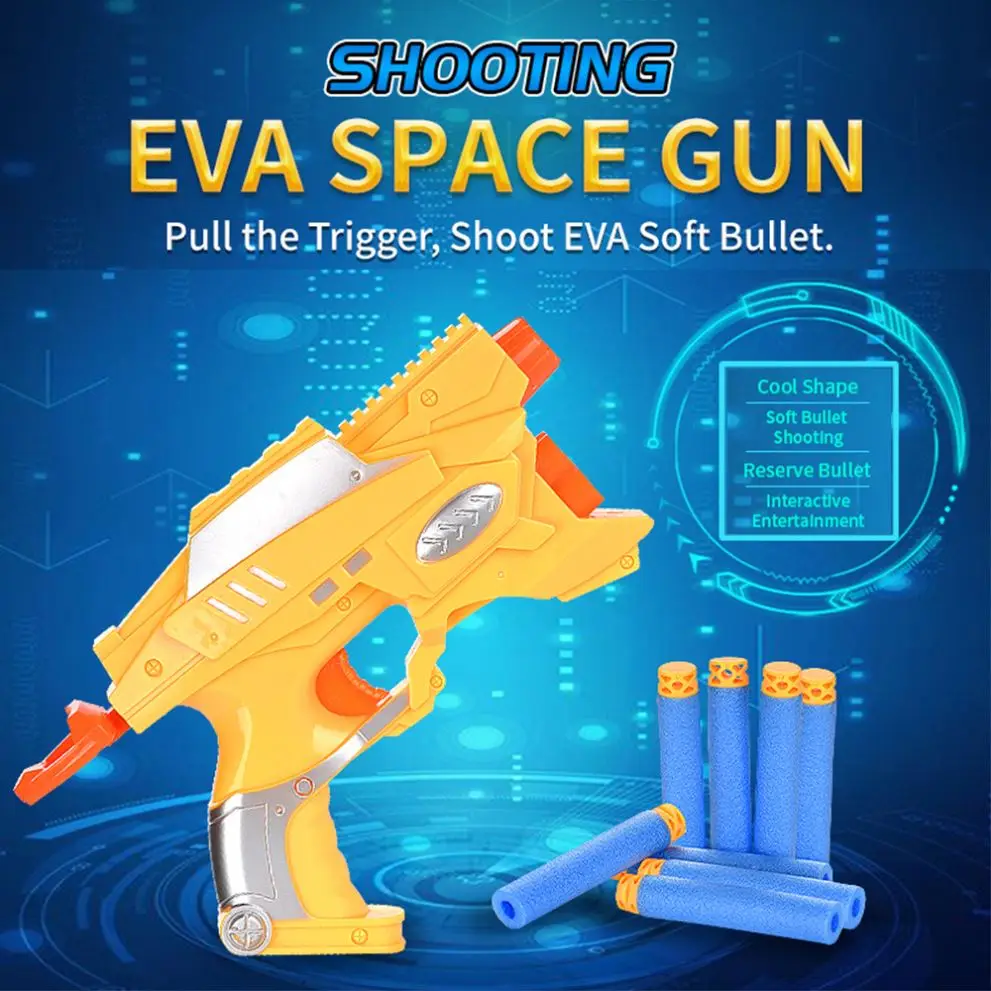 Promotion outdoor gun toy plastic bullets soft ball gun plastic Eva foam bullet space gun