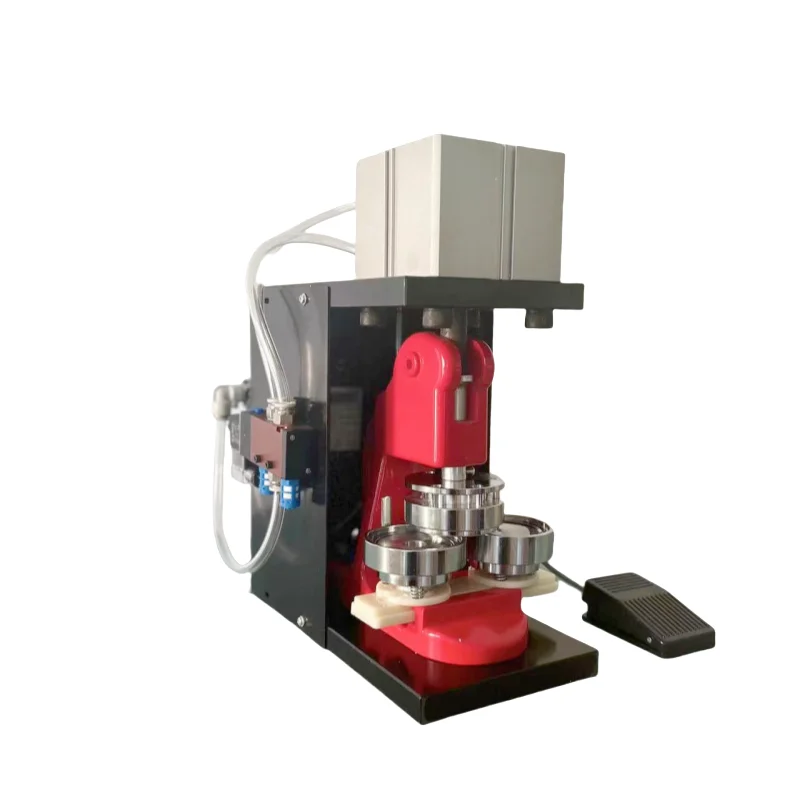 Pneumatic Metal Plastic Button Badge Making Machine With 25 32 37 44 50 58 75mm