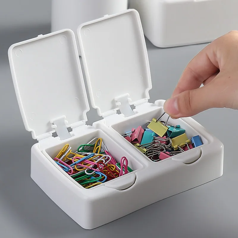 Three Types Portable Small Parts Office Plastic Storage Box Bins White Press-to-open Dental Retainer Denture Storage Box