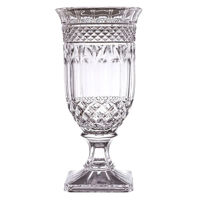 Wholesale Customized Nordic Vase Home decoration Versailles Crystal Glass Vase Clear (16Dx33cmH)