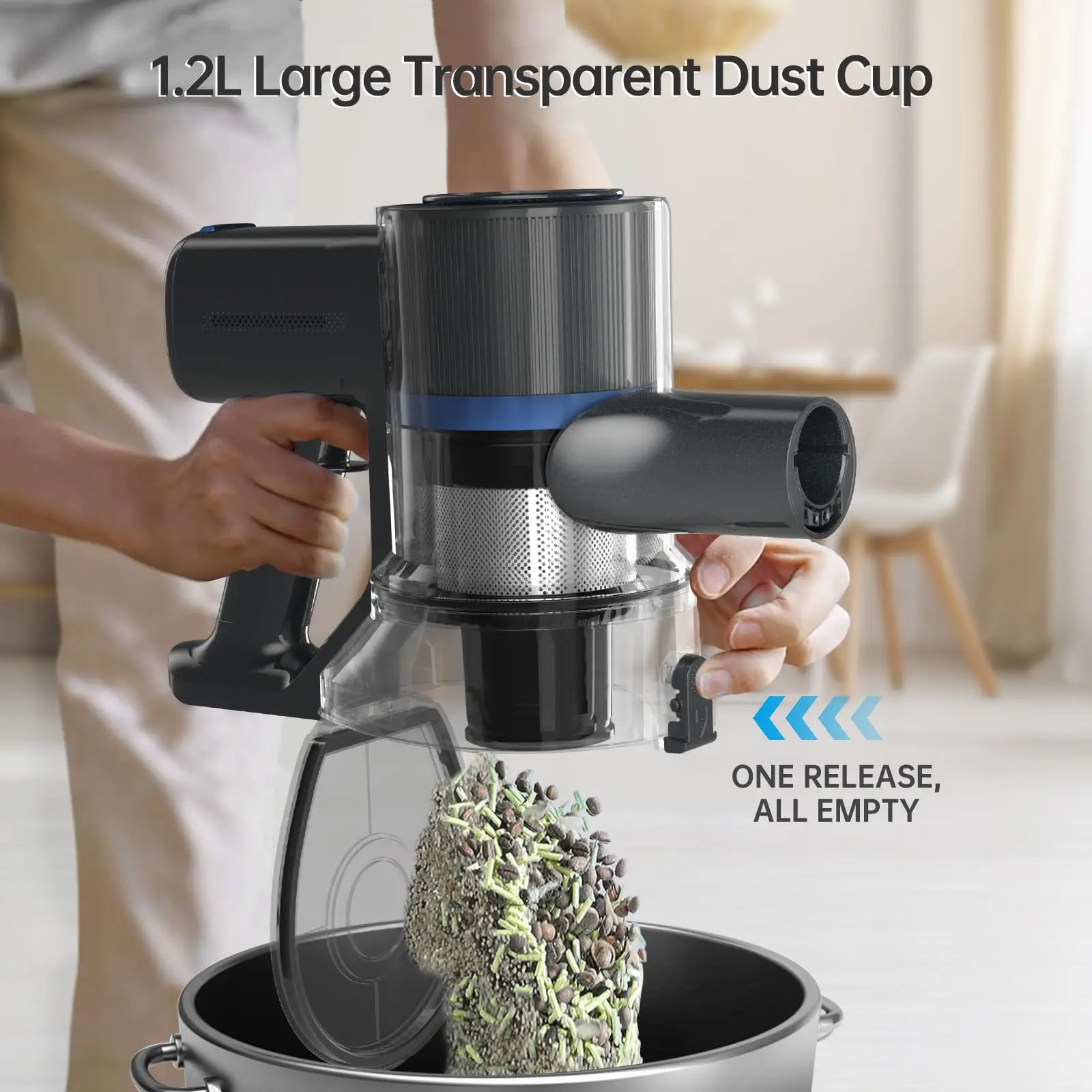 Lightweight Stick Vacuum Cleaner, cordless vacuum sweepers, Great for Pet Hair & Hard Floor, Blue, new model A28