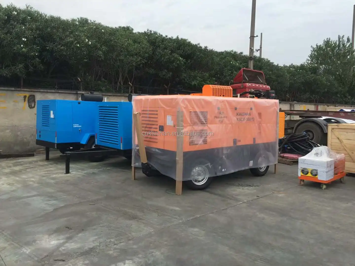 China Kaishan air compressor KSCY570/12 for water well drilling rig  570cfm 12bar Screw air compressor
