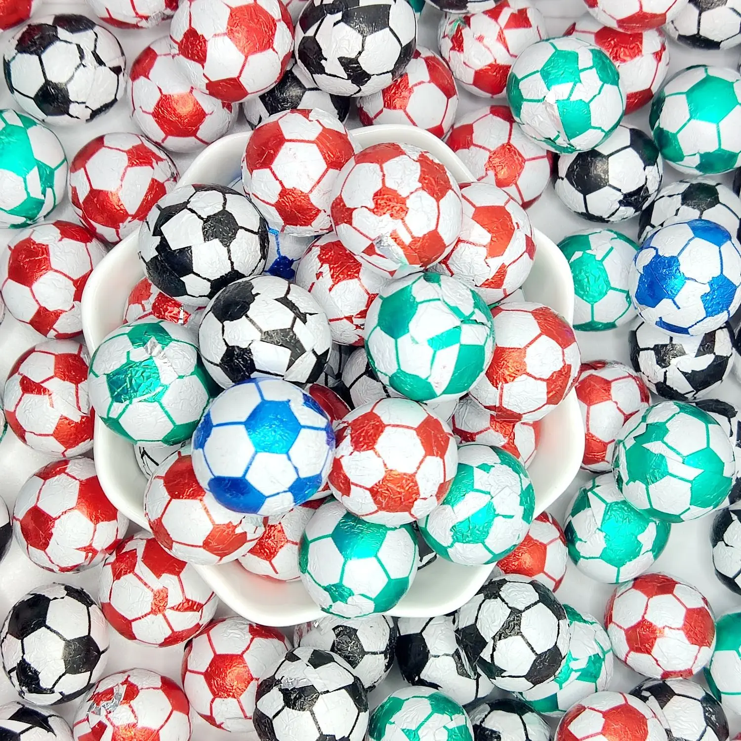 Football Shape Candy for Tin with White Crispy Chocolate Candy