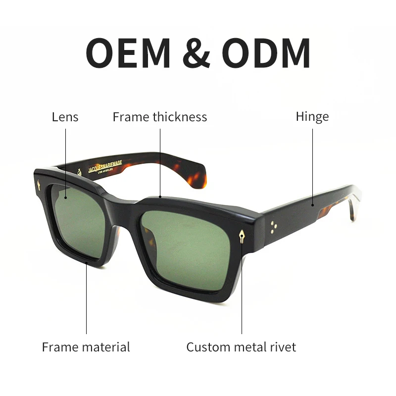Custom Logo Shades Eyewear Women Sunglasses Hot Selling Ltaly Fashion Female Men Unisex Fashionable Sunglasses Acetate UV400 HGM