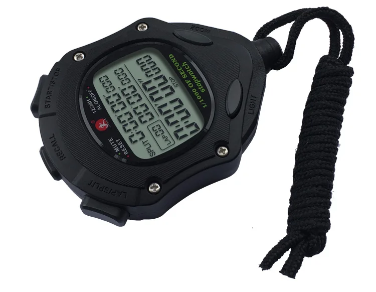 Professional Multifunctional Outdoors Sports Stopawtch 100 Memory Lap Split Time 3 Rows Running Chrpnograph Stopwatch