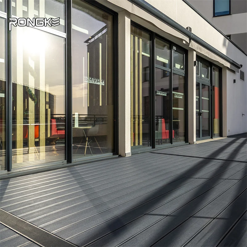 Rongke Durable Grooving Low Price Guaranteed Quality Round Hole WPC Composite Hollow Decking Garden Terrace Flooring