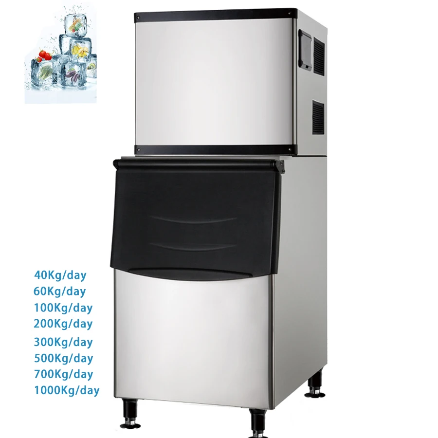 Commercial 40kg to 1000kg full output cube ice maker making machine