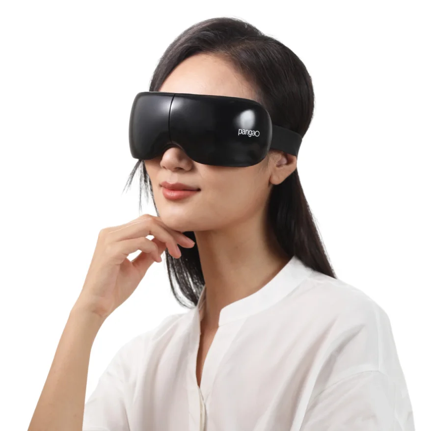Pangao electric portable foldable vibration air pressure heating soothing smart eye massager device