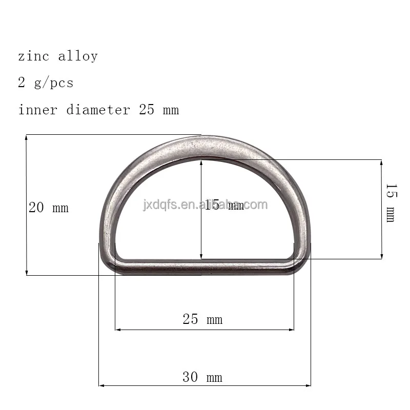 D Shape zinc alloy metal buckle for connecting 1 inch belts D Ring Semi Circular D Ring for Bags Ring Hand DIY Accessories