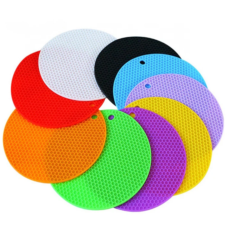 Противоскользящая сотовая круглая форма силиконовый Тройник силиконовая подставка для горячей пластины коврик