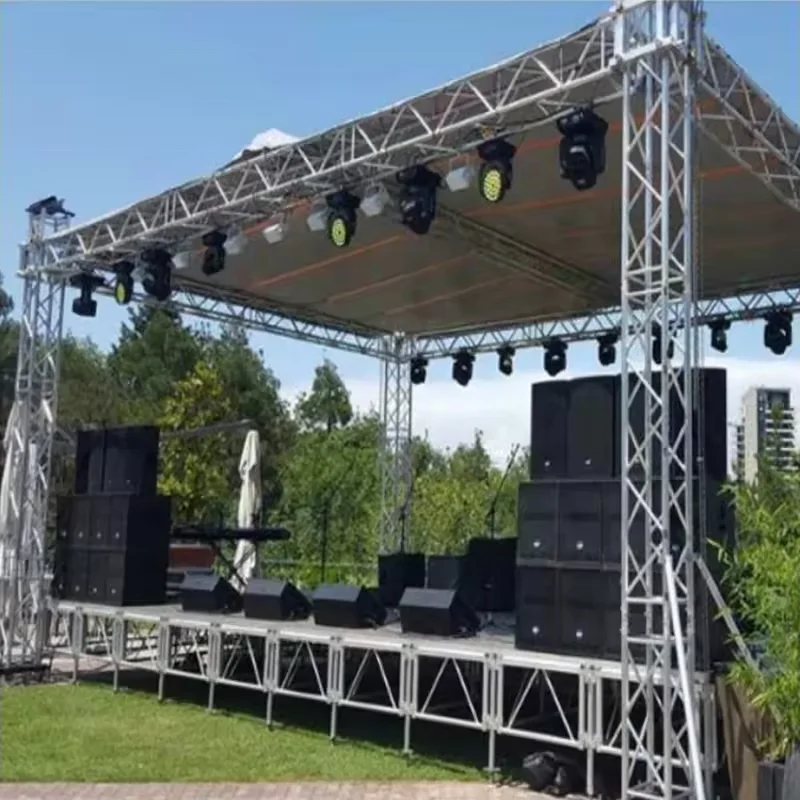 Aluminum Alloy Stage Truss System Design Lighting Flat Trusses Music Festival Stand Outdoor Indoor Bolt Spigot Truss Factory