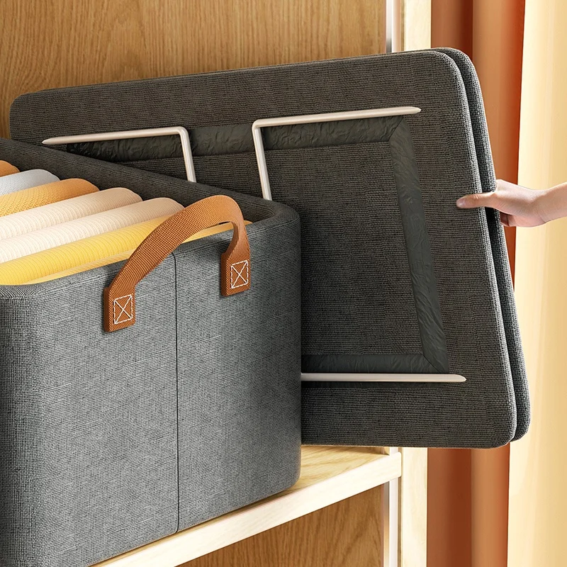 Household Clothes Organizer Washable Wardrobe Drawer Organizer For Clothes Jeans Panty Closet Storage Bins Cube with Handle