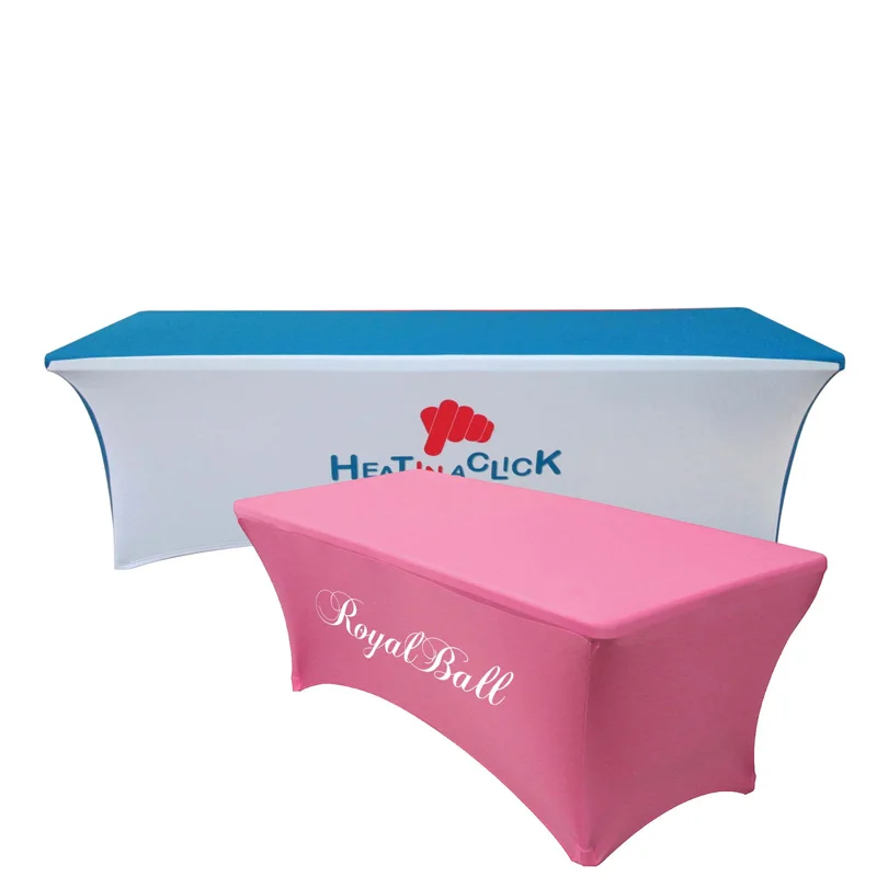 Custom printed 4st 6ft 8ft trade show table throw fitted custom printed standard table cover with Logo for Business Events