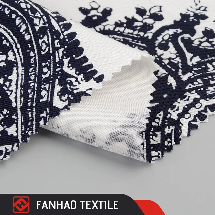 Customized breathable sustainable 21s loycell silky digital print 205gsm 100% Tencel twill Fabric for dress