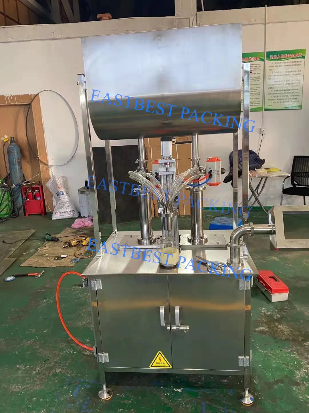 glass jar chocolate swirl peanut butter duo spread filling machine filler