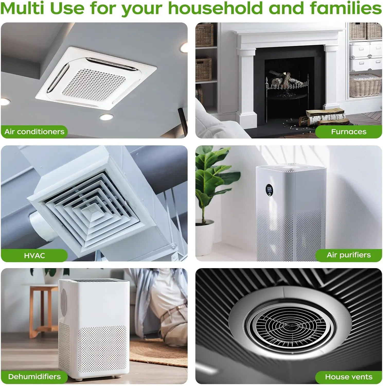 Air Filters MERV 8 Dust Defense MPR 600 Furnace Air Vents Filters For HVAC AC Furnace Air Filter Replacement Set