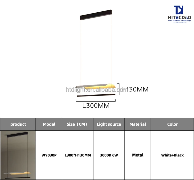 HITECDAD Villa Office Hardware Material 3000K 6W 12W 20W 24W 36W 40W Tile eaves hanging Chandelier pendant Ceiling Light Lamp