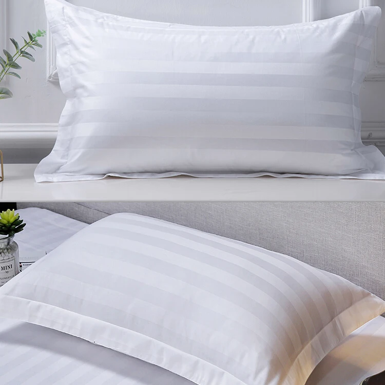 Hotel Bedding Linen Pure Cotton White Pillowcase Single Thickened Large White Pillow Cover with Custom Logo