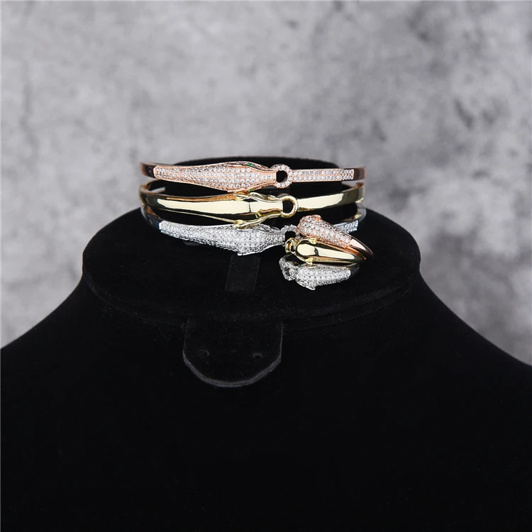 2021 New Simple Beautiful  Graceful  Wedding Gold Color Jewelry Set For women Jewelry Set High Quality Fashion  Bangle and Ring