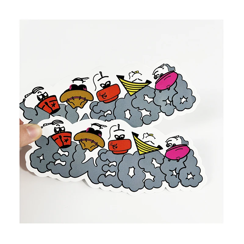 Wholesale Adhesive PVC Custom Die Cut Vinyl Stickers Waterproof Cute Logo Design Cartoon Sticker