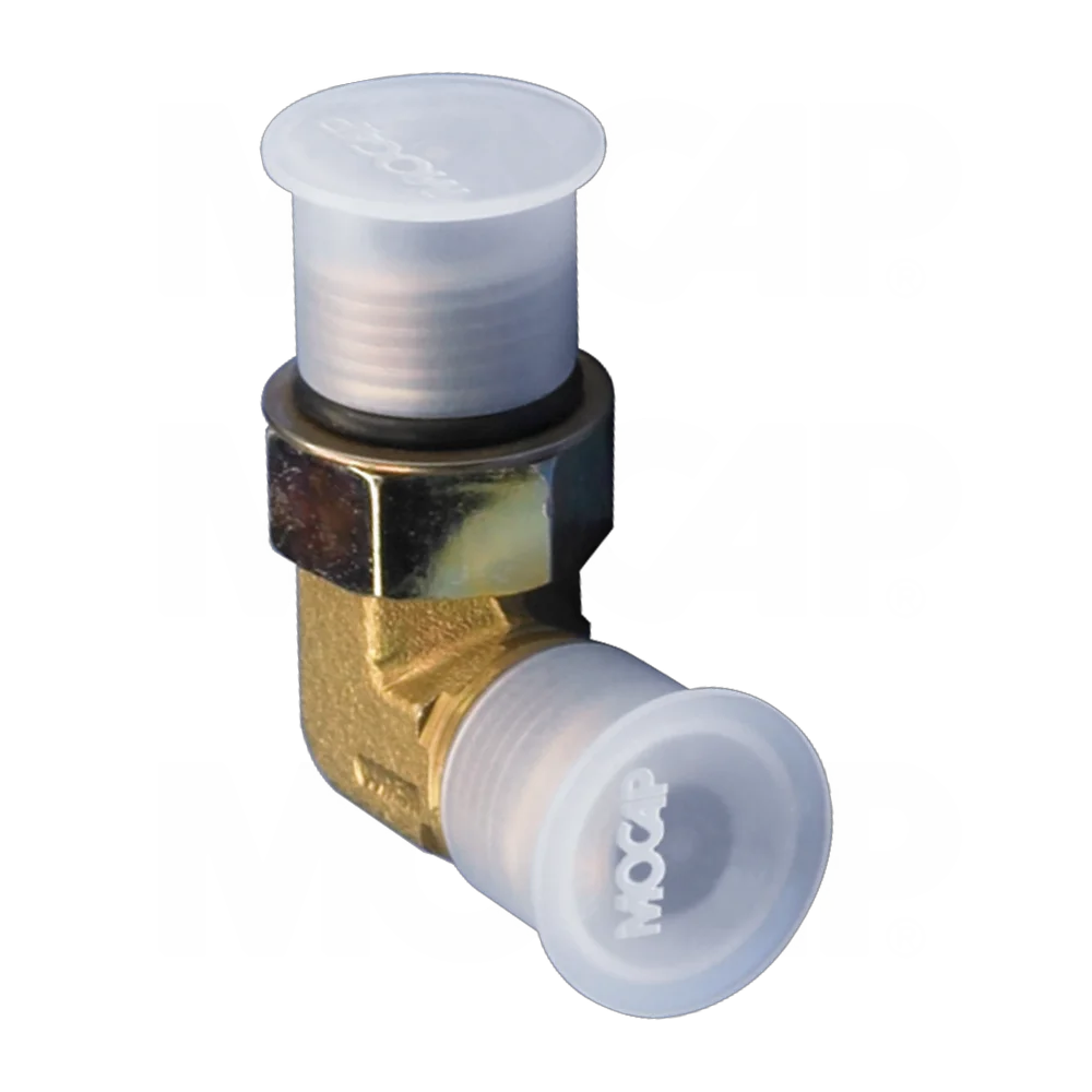 Plastic dust caps and plugs for hydraulic quick coupling