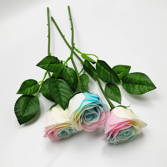 Wholesale high quality decorative artificial rose flower leaves for festive soap flower heads and decoration
