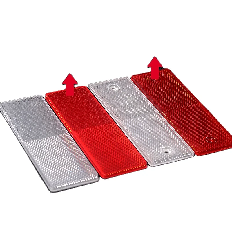 High Visibility Rectangular Highway Safety Truck Reflector Prismatic Adhesive Plastic Sheet with Printable Feature and Screws