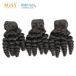 Bliss Emerald 3 Packs Bundles Brazilian Human Hair In Packets Blossom Egg Curl 100% Unprocessed Natural Brazilian Hair Weaves