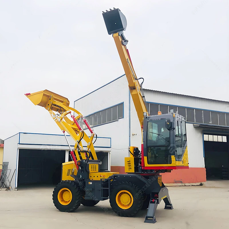 Factory direct sales two busy excavating backhoe loader small diesel bulldozer multi-function wheel excavator forklift truck