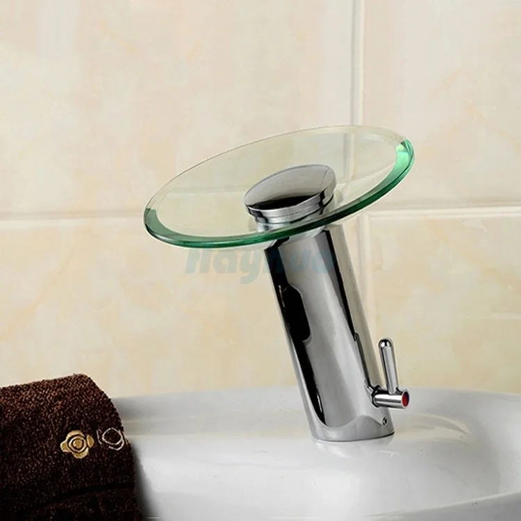 Auto Water Faucet Tap Automatic Glass Waterfall Taps