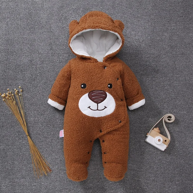 
Wholesale 100% cotton stylish long sleeve infant newborn baby boys winter clothes rompers baby winter romper set 