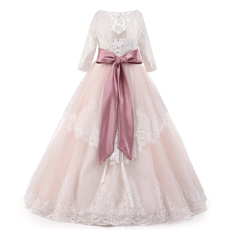 2019 high quality kids formal dress girl ball gown dress for wedding