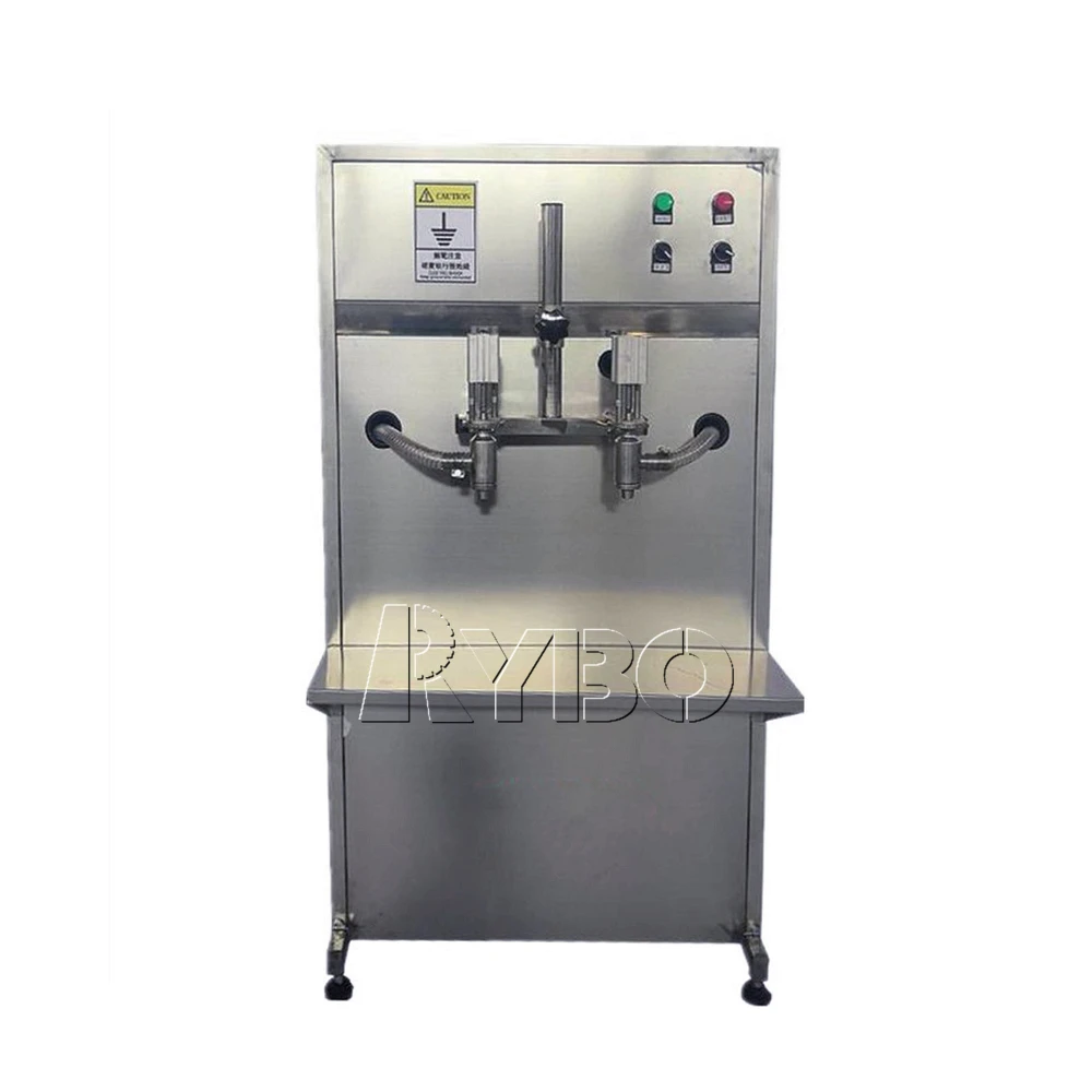 Small Double head manual 2 nozzle high viscosity can soups gel polish jams silicone filling machine with hopper production line