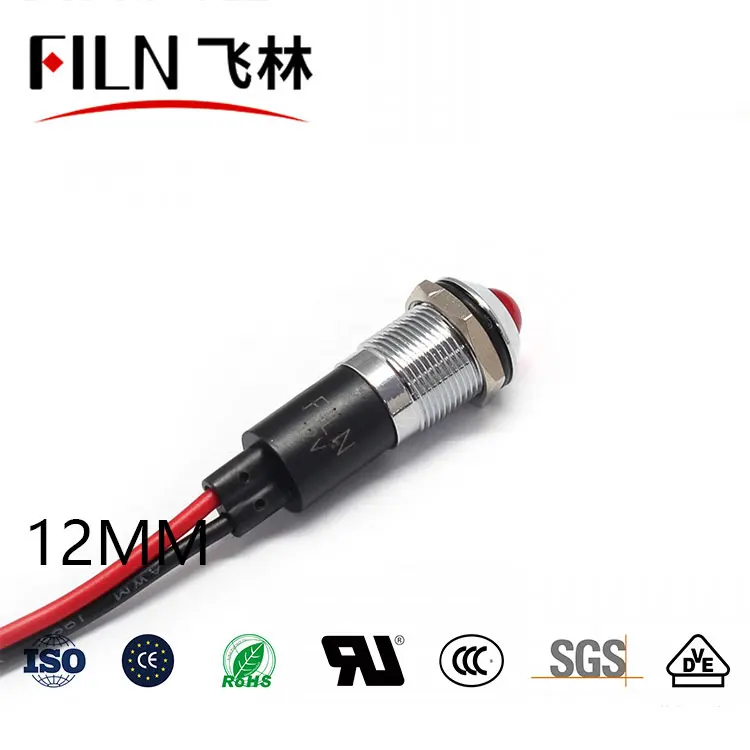 20cm wire indicator light red green blue amber yellow white waterproof led