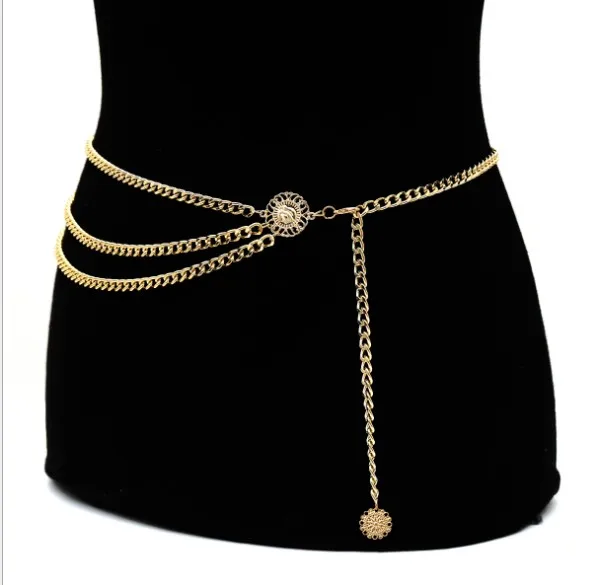 Alloy multi-layer body chain indian sexy waist chain women